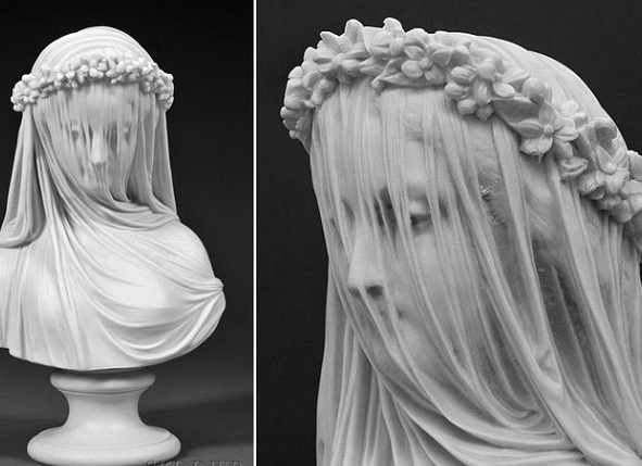 Мраморная вуаль в скульптуре